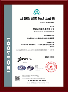 ISO14001 environmental management system certification